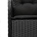 Set de muebles jardín 5 pzas con cojines ratán sintético negro