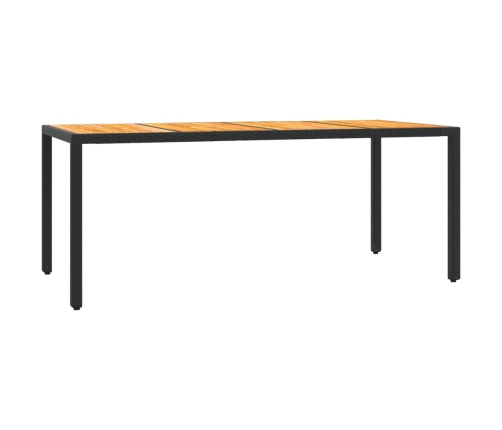 Set de comedor de jardín 7 pzas y cojines ratán sintético negro