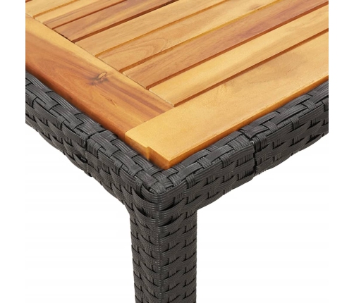 Set de comedor de jardín 7 pzas y cojines ratán sintético negro