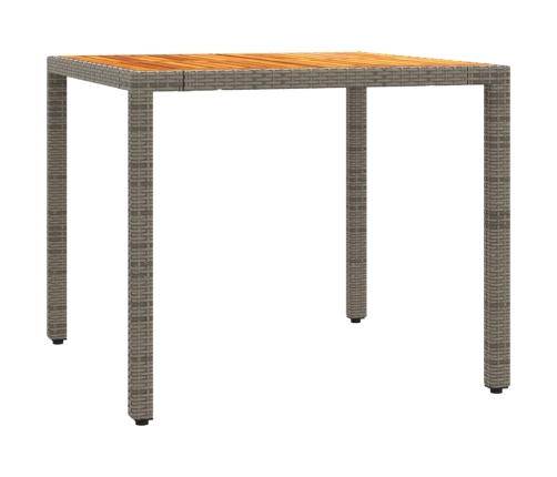 Set comedor de jardín 5 piezas con cojines ratán sintético gris