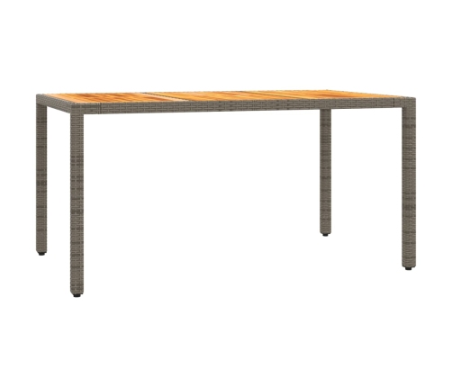 Set comedor de jardín 5 piezas con cojines ratán sintético gris
