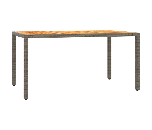 Set comedor jardín 7 pzas y cojines ratán sintético gris