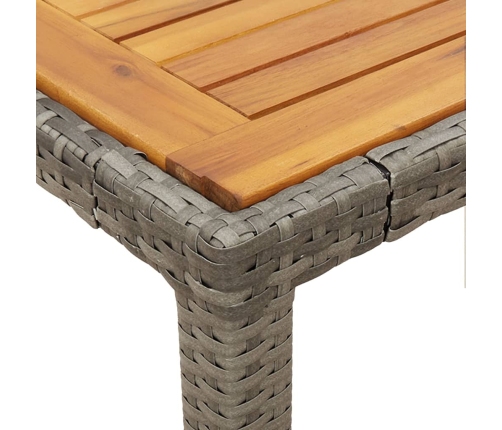 Set comedor jardín 7 pzas y cojines ratán sintético gris