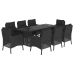 Set de comedor de jardín 9 pzas y cojines ratán sintético negro