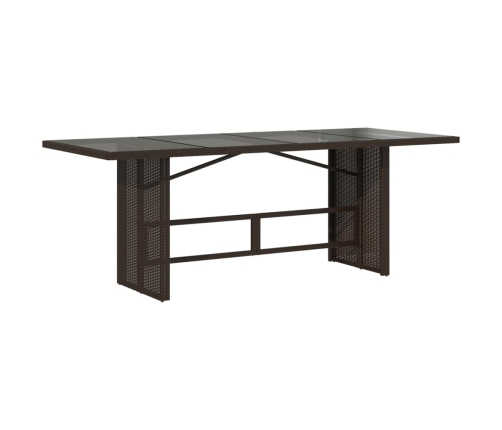 Set comedor de jardín 7 pzas con cojines ratán sintético marrón