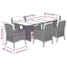 Set comedor de jardín 7 pzas con cojines ratán sintético marrón