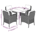 Set de muebles jardín 5 pzas con cojines ratán sintético negro