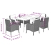 Set de comedor de jardín 7 pzas y cojines ratán sintético negro