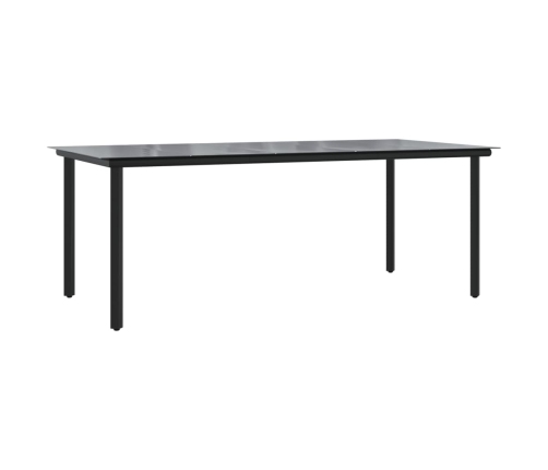 Set de comedor de jardín 9 pzas y cojines ratán sintético negro