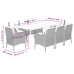 Set de comedor de jardín 9 pzas y cojines ratán sintético negro