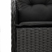 Set comedor de jardín 3 pzas con cojines ratán sintético negro