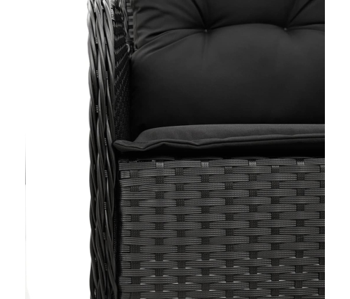 Set de muebles jardín 5 pzas con cojines ratán sintético negro