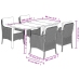 Set de muebles jardín 5 pzas con cojines ratán sintético negro