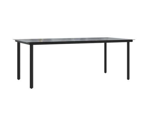 Set de comedor de jardín 9 pzas y cojines ratán sintético negro