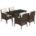 Set comedor de jardín 5 piezas y cojines ratán sintético marrón
