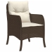 Set comedor de jardín 7 pzas con cojines ratán sintético marrón
