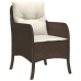 Set comedor de jardín 7 pzas con cojines ratán sintético marrón