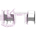 Set comedor de jardín 3 piezas con cojines ratán sintético gris