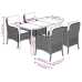 Set comedor de jardín 5 piezas con cojines ratán sintético gris