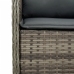 Set comedor de jardín 5 piezas con cojines ratán sintético gris