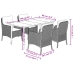 Set comedor de jardín 5 pzas con cojines ratán sintético beige