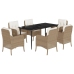 Set comedor de jardín 7 pzas con cojines ratán sintético beige