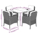 Set comedor de jardín 5 pzas con cojines ratán sintético beige