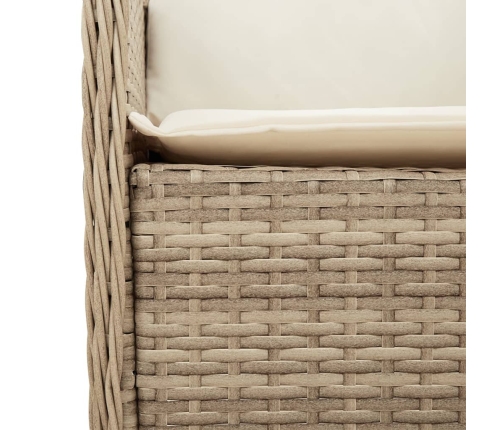 Set comedor de jardín 5 pzas con cojines ratán sintético beige