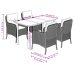 Set comedor de jardín 5 pzas con cojines ratán sintético beige