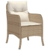 Set comedor de jardín 5 pzas con cojines ratán sintético beige
