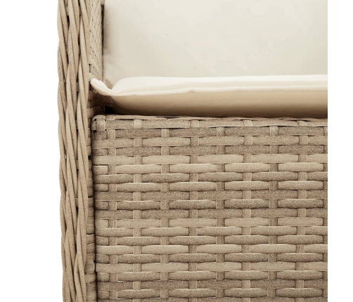 Set comedor de jardín 5 pzas con cojines ratán sintético beige