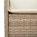 Set comedor de jardín 5 pzas con cojines ratán sintético beige