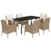 Set comedor de jardín 7 pzas con cojines ratán sintético beige
