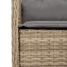 Set comedor de jardín 3 pzas con cojines ratán sintético beige