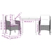 Set comedor de jardín 3 pzas con cojines ratán sintético beige