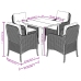 Set comedor de jardín 5 pzas con cojines ratán sintético beige