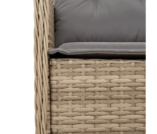 Set comedor de jardín 5 pzas con cojines ratán sintético beige