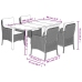 Set comedor de jardín 5 pzas con cojines ratán sintético beige