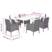 Set comedor de jardín 7 pzas con cojines ratán sintético beige