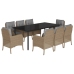Set comedor de jardín 9 pzas con cojines ratán sintético beige