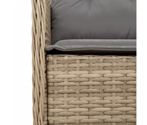 Set comedor de jardín 9 pzas con cojines ratán sintético beige