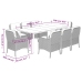 Set comedor de jardín 9 pzas con cojines ratán sintético beige
