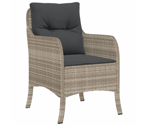 Set comedor de jardín 5 pzas cojines ratán sintético gris claro