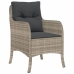 Set comedor de jardín 5 pzas cojines ratán sintético gris claro