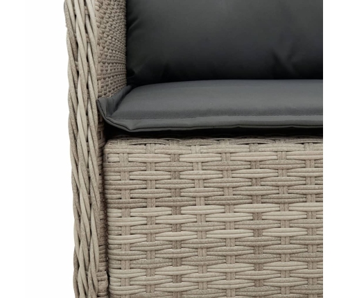 Set comedor de jardín 5 pzas cojines ratán sintético gris claro
