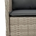 Set comedor de jardín 5 pzas cojines ratán sintético gris claro