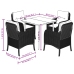 Set comedor de jardín 5 pzas cojines ratán sintético gris claro