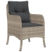 Set comedor jardín 7 pzas y cojines ratán sintético gris claro