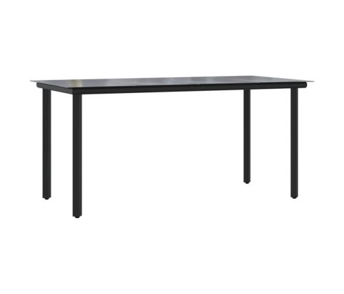 Set comedor jardín 7 pzas y cojines ratán sintético gris claro