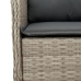 Set comedor jardín 7 pzas y cojines ratán sintético gris claro